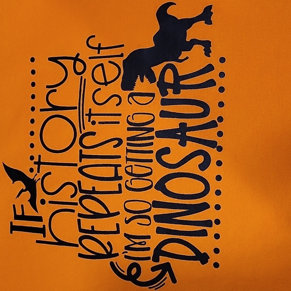 Gildan Orange Short Sleeve Tee with Custom Made Graphic Design Youth Large